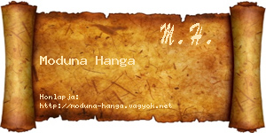 Moduna Hanga névjegykártya